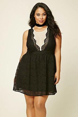 Forever21 Plus Women's Plus Size Crochet Lace Dress