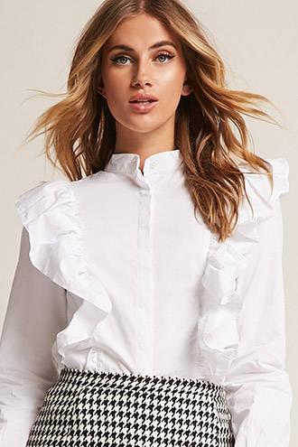 Forever21 Free Generation Ruffle-trim Shirt