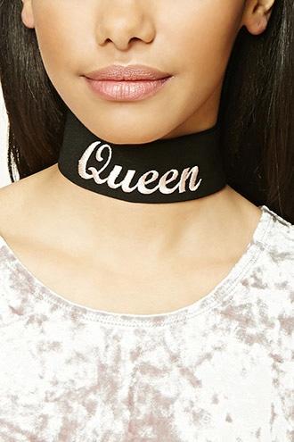 Forever21 Queen Embroidered Choker