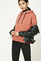 Forever21 Contrast Drawstring Hoodie