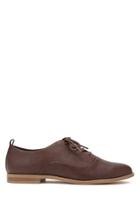 Forever21 Women's  Dark Brown Faux Leather Oxfords