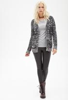 Forever21 Marled Knit Zippered Cardigan
