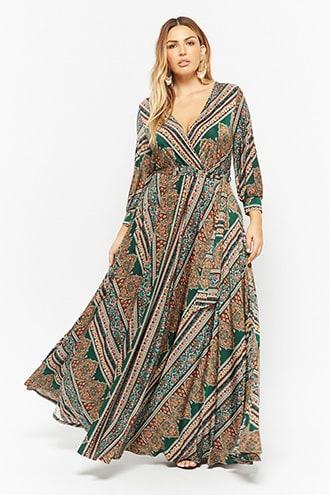 Forever21 Plus Size Ornate Print Maxi Dress