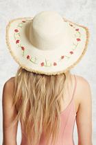 Forever21 Floral Wide-brim Straw Hat