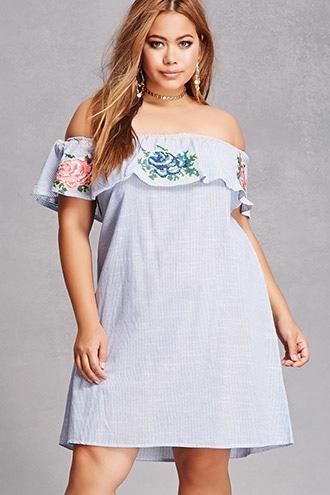Forever21 Plus Size Striped Flounce Dress