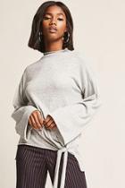Forever21 Heathered Bell-sleeve Top
