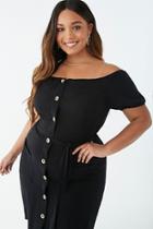 Forever21 Plus Size Off-the-shoulder Button-down Dress