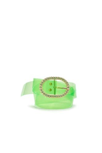 Forever21 Vinyl Rhinestone Buckle Belt