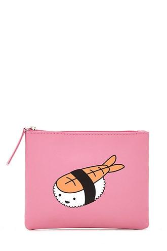 Forever21 Pink Smiling Sushi Coin Purse