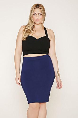 Forever21 Plus Women's  Plus Size Stretch Knit Skirt