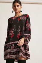 Forever21 Floral Balloon-sleeve Dress