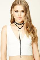 Forever21 Black Faux Suede Layered Choker