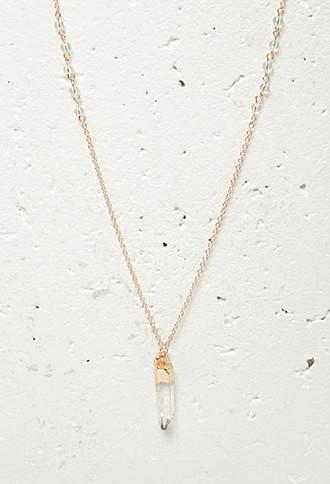 Forever21 Faux Crystal Pendant Necklace