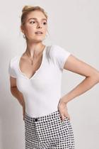 Forever21 Ribbed Split-neck Tee