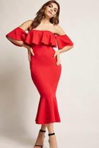 Forever21 Off-the-shoulder Flounce Mermaid Dress