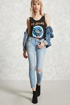 Forever21 Ripped Bleach-dye Skinny Jeans