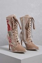 Forever21 Embroidered Floral Boots
