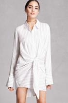 Forever21 Knotted Striped Shirt Dress