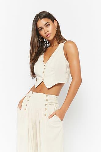 Forever21 Button-front Vest & Double-breasted Pants Set