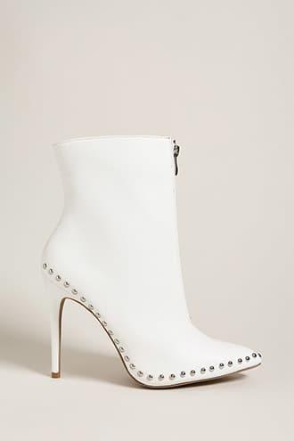 Forever21 Studded Zip-front Ankle Booties