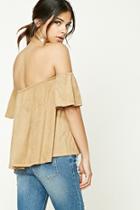 Forever21 Faux Suede Off-the-shoulder Top