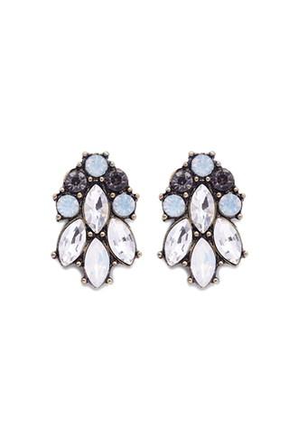 Forever21 Mixed Rhinestone Studs (b.gold/white)