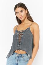 Forever21 Lace-up Crescent Hem Top