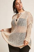Forever21 Plus Size Open-knit Lace-up Tunic