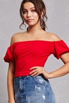 Forever21 Puff-sleeve Crop Top