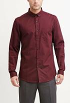 21 Men Men's  Burgundy Cotton-blend Pocket Shirt