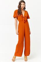 Forever21 Crepe Tie-front Jumpsuit