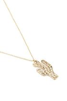 Forever21 Hammered Cactus Pendant Necklace