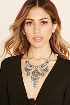 Forever21 Silver Faux Stone Statement Necklace