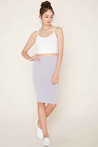 Forever21 Plus Women's  Sugarplum Stretch Knit Pencil Skirt