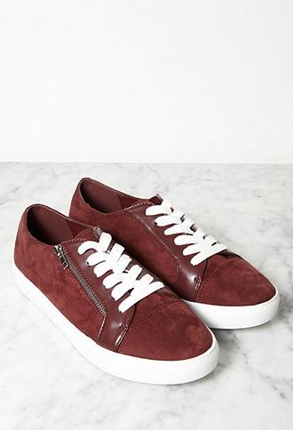Forever21 Faux Suede Zippered Sneakers