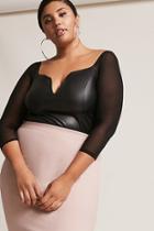Forever21 Plus Size Coated Sheer Sleeve Top