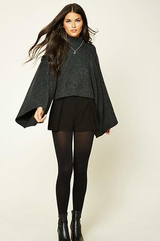 Love21 Women's  Charcoal Contemporary Batwing Sweater