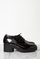 Forever21 Patent Faux Leather Heeled Oxfords
