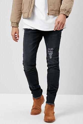 Forever21 Cain & Abel Frayed Straight-leg Jeans