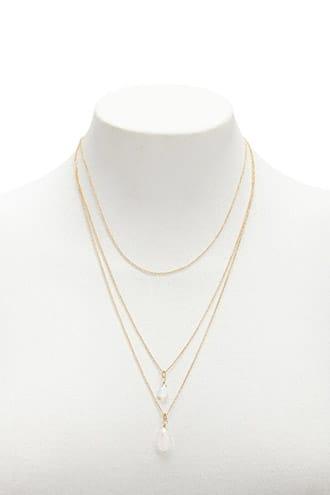 Forever21 Layered Teardrop Pendant Necklace