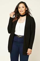 Forever21 Plus Women's  Black Plus Size Seed Knit Cardigan