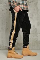 21 Men Men's  Stripe Velour Sweatpants