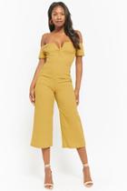 Forever21 Linen-blend Off-the-shoulder Jumpsuit
