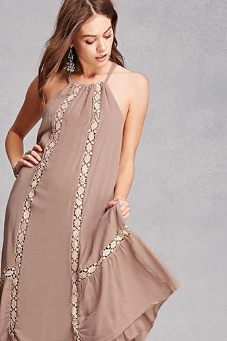 Forever21 Lush Crochet-trim Dress