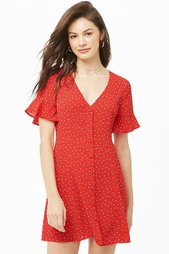 Forever21 Abstract Dot Fit & Flare Dress