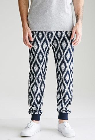 Forever21 Reverse Terry Ikat Print Sweatpants
