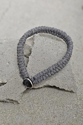 21 Men Grey Men Braided Cord Bracelet
