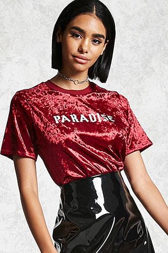 Forever21 Crushed Velvet Paradise Tee