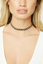 Forever21 Gold & Black Layered Chain Choker