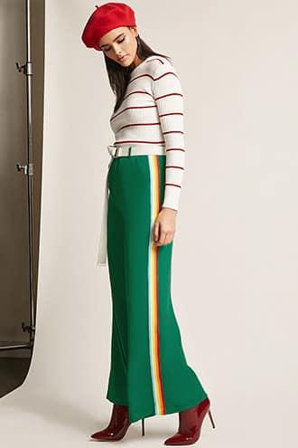 Forever21 Multicolor Stripe Flare-leg Pants